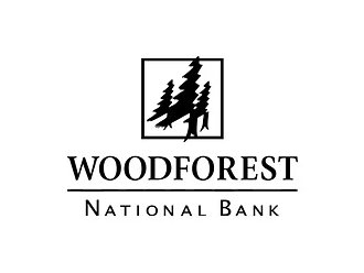 Woodforest National Bank logo with trees in a square frame on a white background